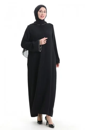 Modal Fabric Hurrem Sleeve Abaya 1904-10 Black Mink 1904-10