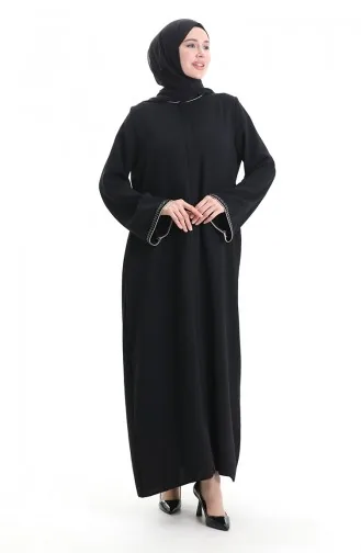 Modal Fabric Hurrem Sleeve Abaya 1904-10 Black Mink 1904-10