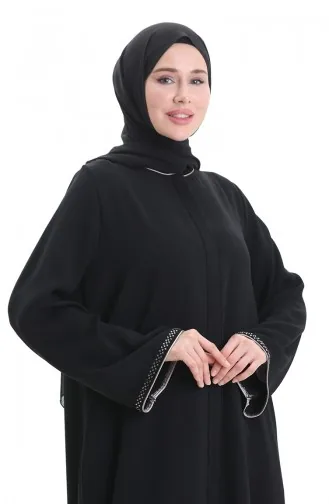 Modal Fabric Hurrem Sleeve Abaya 1904-10 Black Mink 1904-10
