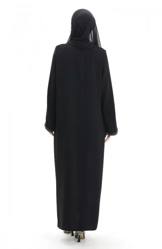 Modal Fabric Hurrem Sleeve Abaya 1904-10 Black Mink 1904-10