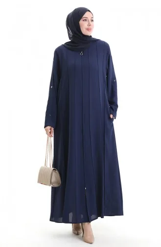 Abaya Met Rits In Grote Maten Met Naaiwerk 6177-02 Parlement 6177-02