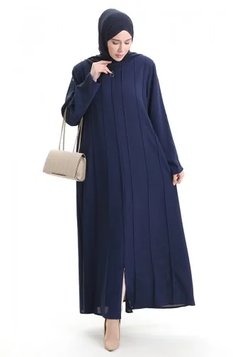 Abaya Met Rits In Grote Maten Met Naaiwerk 6177-02 Parlement 6177-02