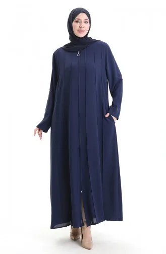 Abaya Met Rits In Grote Maten Met Naaiwerk 6177-02 Parlement 6177-02
