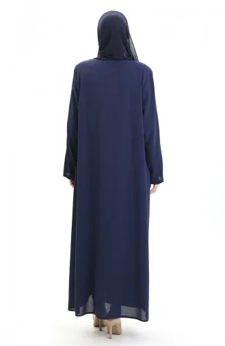 Abaya Met Rits In Grote Maten Met Naaiwerk 6177-02 Parlement 6177-02
