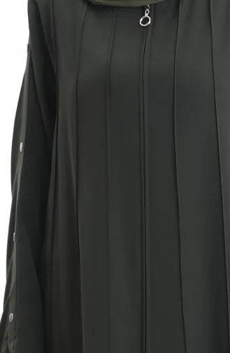 Plus Size Abaya Met Rits En Naaiwerk 6177-08 Khaki 6177-08