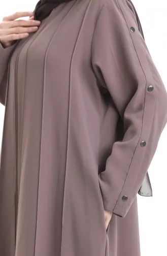 Übergröße Abaya Mit Reißverschluss Und Nähteilen 6177-09 Nerz 6177-09