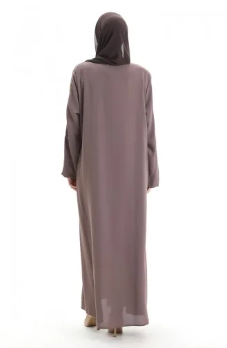 Übergröße Abaya Mit Reißverschluss Und Nähteilen 6177-09 Nerz 6177-09