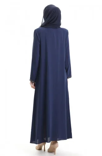 Große Größe Abaya Mit Reißverschluss Aus Wabenstoff 6183-04 Parlament 6183-04