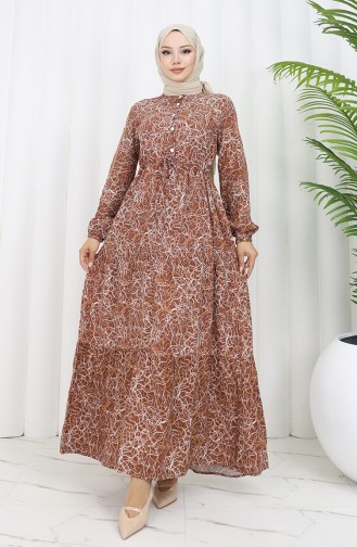 Robe A Motifs Mixtes 0352-02 Tan 0352-02