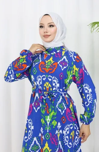 Robe Viscose Colorée Avec Jupe Froncée 0427-05 Saks 0427-05