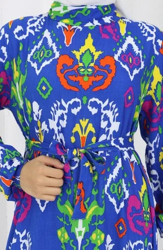 Robe Viscose Colorée Avec Jupe Froncée 0427-05 Saks 0427-05