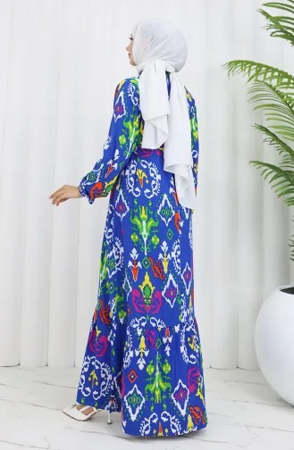 Robe Viscose Colorée Avec Jupe Froncée 0427-05 Saks 0427-05