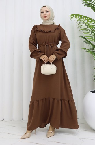Brown Hijab Dress 0023-07
