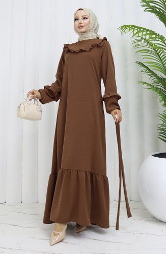 Brown Hijab Dress 0023-07