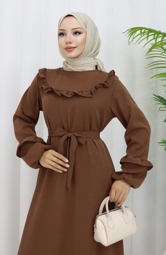 Brown Hijab Dress 0023-07