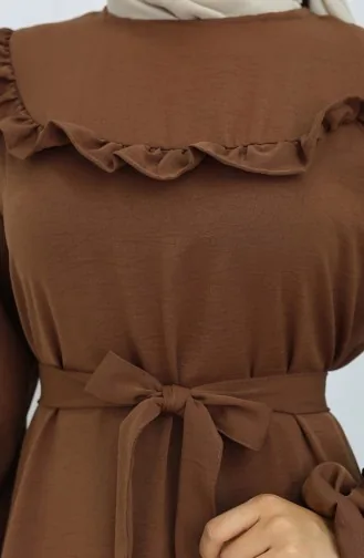 Robe à Volants En Tissu Aerobin 0023-07 Marron 0023-07