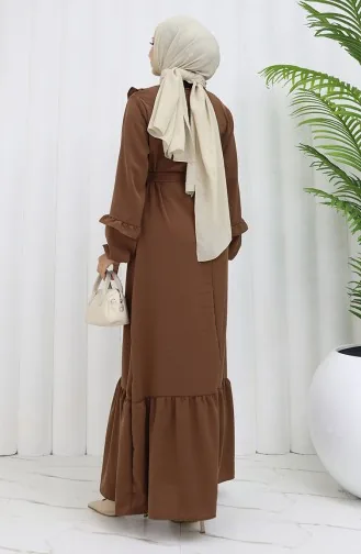 Robe à Volants En Tissu Aerobin 0023-07 Marron 0023-07