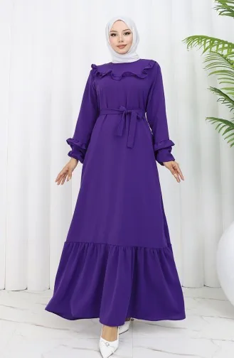 Robe à Volants En Tissu Aerobin 0023-08 Violet 0023-08