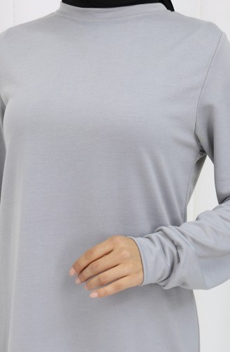 İki İplik Tunik Pantolon İkili Takım 0001-16 Gümüş