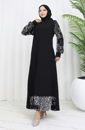 Robe De Soirée A Paillettes 0305-01 Noir 0305-01
