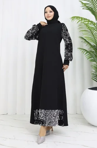 Abendkleid Mit Pailletten 0305-01 Schwarz 0305-01