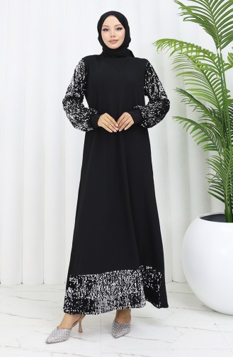 Robe De Soirée A Paillettes 0305-01 Noir 0305-01