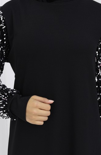 Robe De Soirée A Paillettes 0305-01 Noir 0305-01