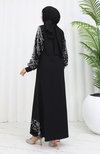 Robe De Soirée A Paillettes 0305-01 Noir 0305-01