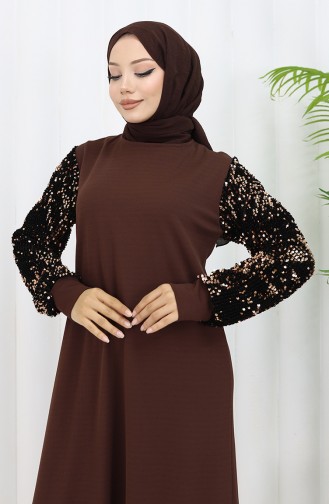 Abendkleid Mit Pailletten 0305-03 Braun 0305-03