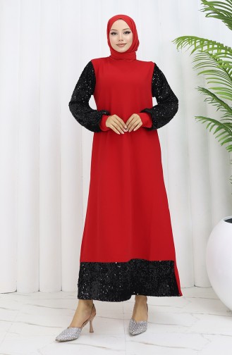 Abendkleid Mit Pailletten 0305A-01 Rot 0305A-01