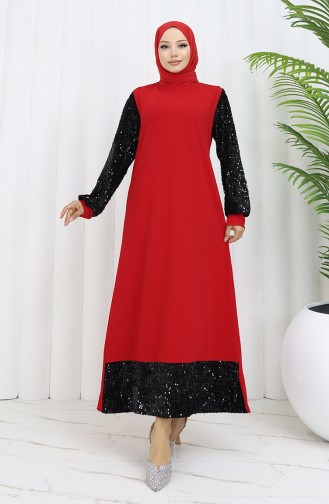 Abendkleid Mit Pailletten 0305A-01 Rot 0305A-01