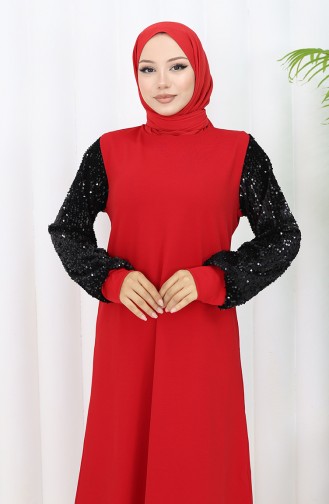 Abendkleid Mit Pailletten 0305A-01 Rot 0305A-01