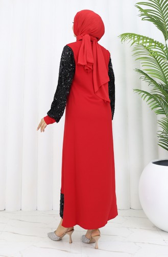 Abendkleid Mit Pailletten 0305A-01 Rot 0305A-01