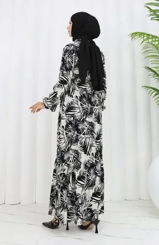 Rana Palmiye Muster Viskosekleid 0342-02 Schwarz Beige 0342-02