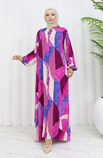 Fuchsia Hijab Kleider 0051-03