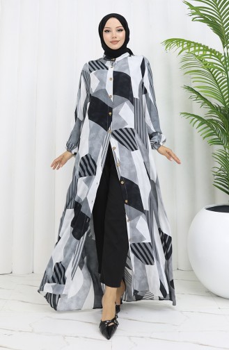 Grau Hijab Kleider 0051-04