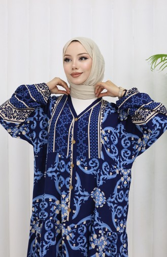 Dunkelblau Hijab Kleider 0052-01