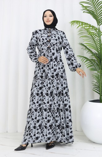 Grau Hijab Kleider 0053-03
