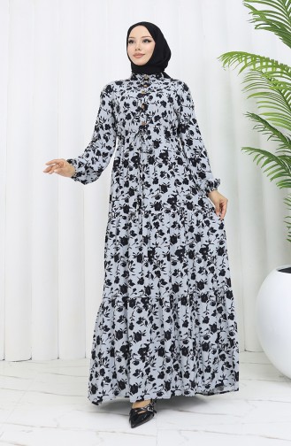 Grau Hijab Kleider 0053-03