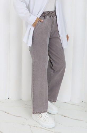 Beli Lastikli Kot Pantolon 9633-01 Gül Kurusu