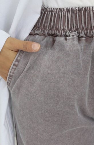 Beli Lastikli Kot Pantolon 9633-01 Gül Kurusu