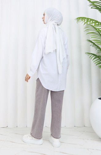Beli Lastikli Kot Pantolon 9633-01 Gül Kurusu