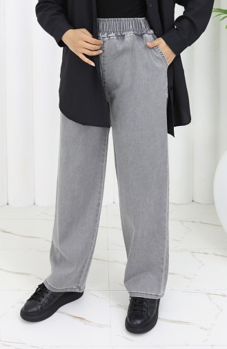 Beli Lastikli Kot Pantolon 9633-02 Füme