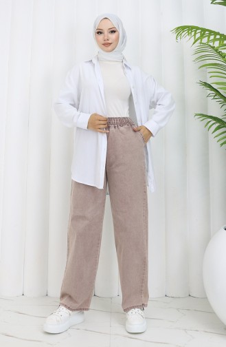Elastic Waist Jeans 9633B-01 Light Rose 9633B-01
