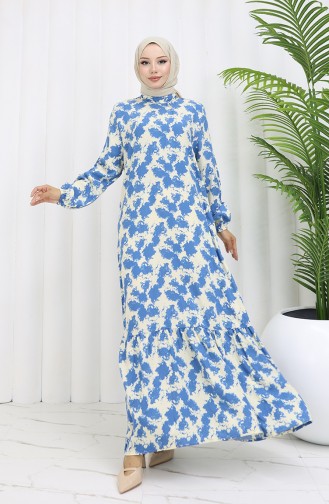 Indigo Hijab Kleider 2034-04