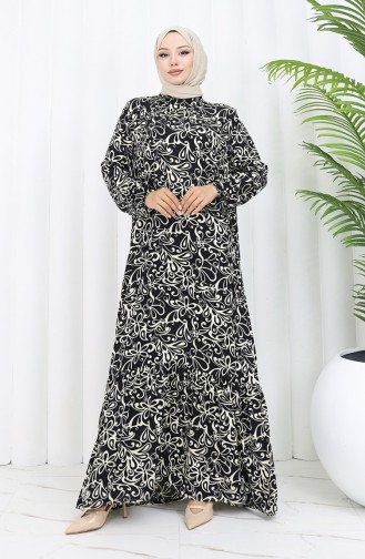 Schwarz Hijab Kleider 2036-03
