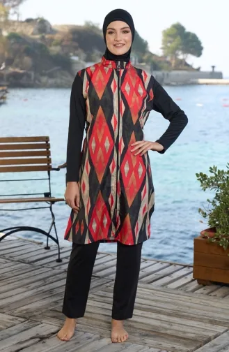 Maillot De Bain Hijab Couvrant Intégralement 25943-01 Noir 25943-01