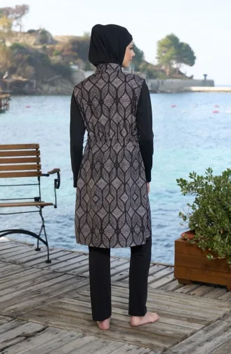 Volledig Bedekkend Hijab-zwempak 25945-01 Zwart 25945-01