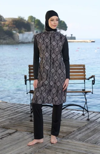 Volledig Bedekkend Hijab-zwempak 25945-01 Zwart 25945-01