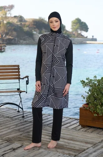 Volledig Bedekkend Hijab-zwempak 25946-01 Zwart 25946-01